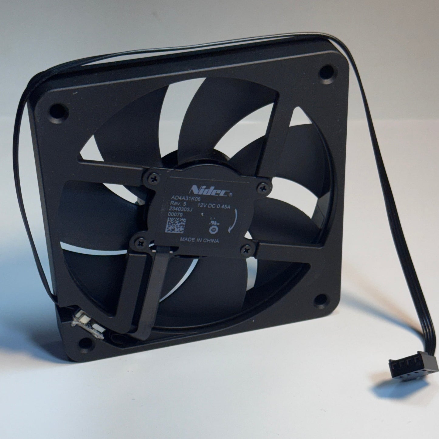Black fan on a white background